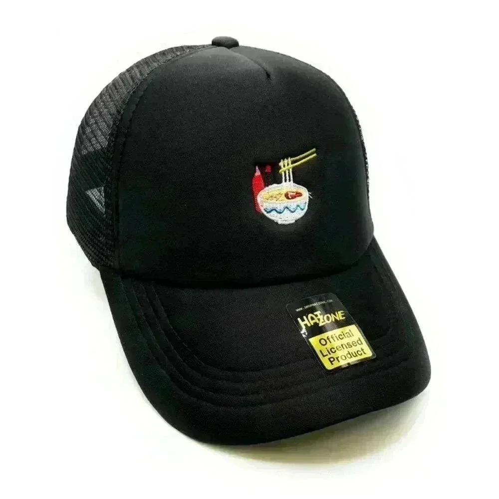 Ramen Soup Mesh Trucker Snapback (Black)